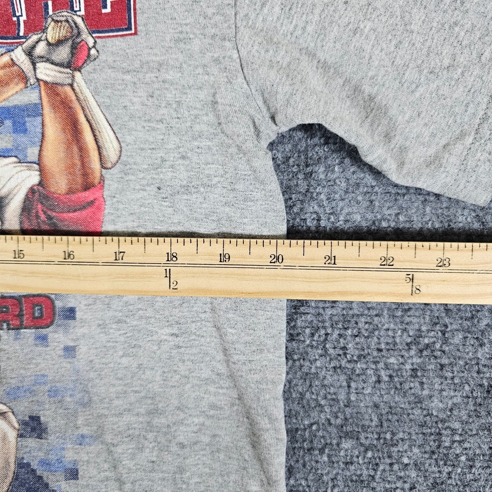 Vintage‎ 1998 Lee Sport MLB Mark McGwire 2 Sided 68 HR Graphic Shirt Gray Mens M - Picture 7 of 8